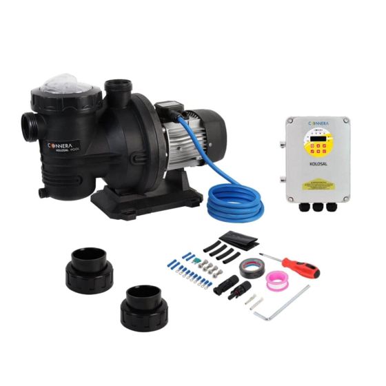 Motobomba solar para piscina 500W succión y descarga 1½"