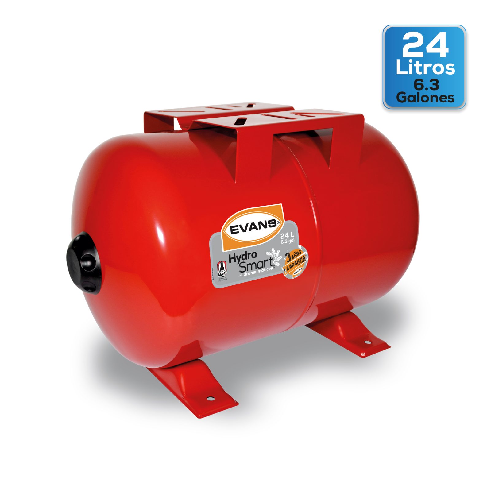 Tanque hidroneumático horizontal 24 litros 87 psi conexión 1″