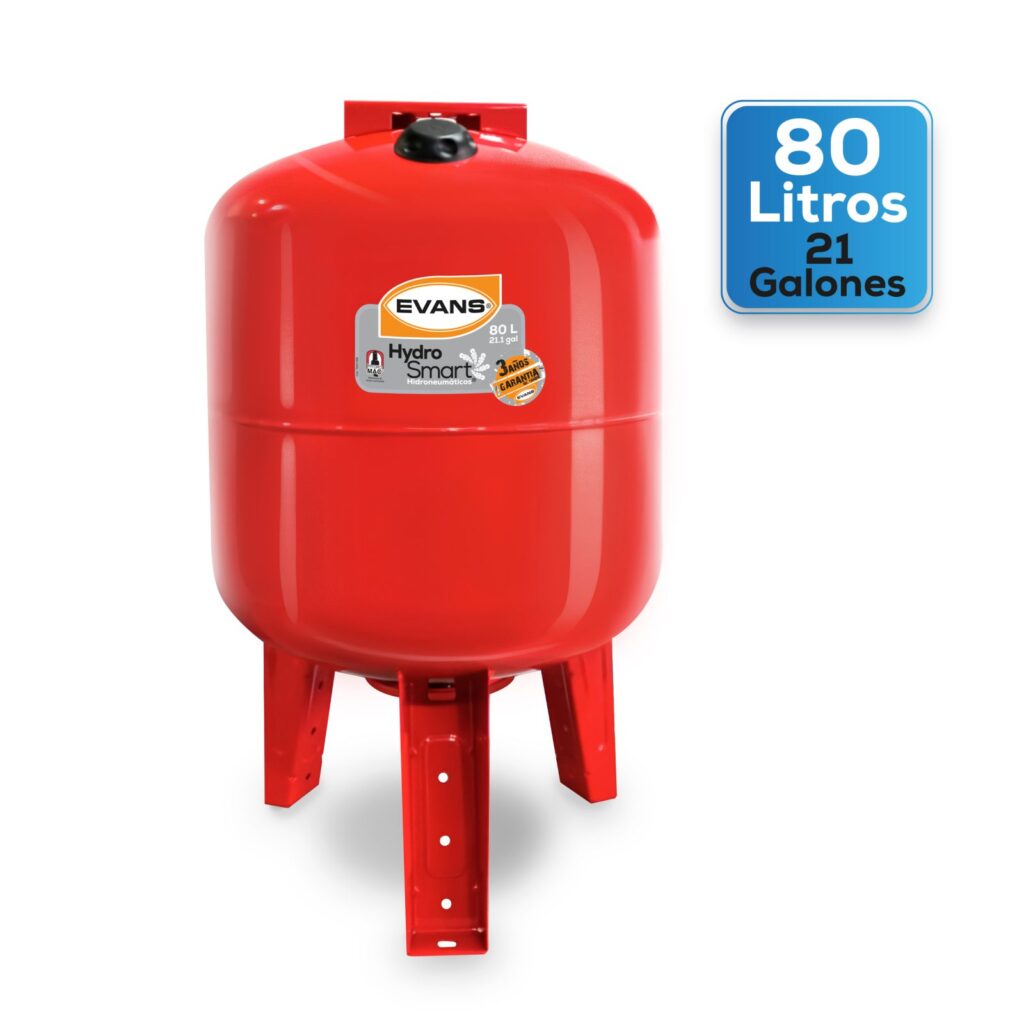 Tanque hidroneumático lineal 80 litros 87 psi conexión 1″
